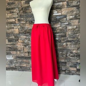 Elegant Red Maxi Skirt